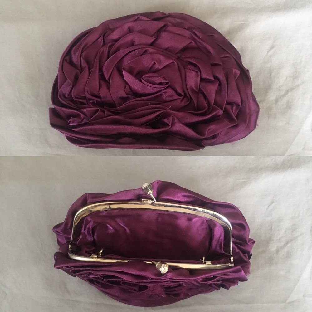 Plum Satin Clutch